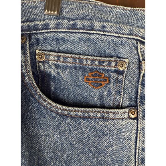 Harley Davidson Relaxed Straight Fit Denim Jeans Pants Blue Mens 34x34 Motorcycl - Picture 4 of 12